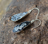 Boho Earrings, Dangle Earrings, Black Druzy - Wild Rose Boho