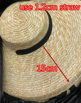 Boho Hat, Sun Hat, Beach Hat, Wide Brim Straw Hat 12,15,18 cm, Ribbon - Wild Rose Boho