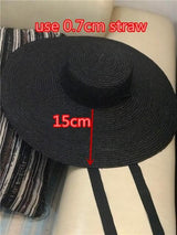 Boho Hat, Sun Hat, Beach Hat, Wide Brim Straw Hat 12,15,18 cm, Ribbon - Wild Rose Boho