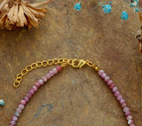 Boho Necklace, Choker Necklace, Pink Tourmaline Spike