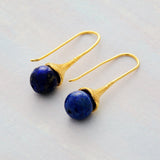 Boho Earrings, Dangle Earrings, Blue Lapis and Tiger Eye - Wild Rose Boho