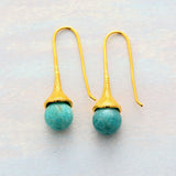 Boho Earrings, Dangle Earrings, Blue Lapis and Tiger Eye - Wild Rose Boho