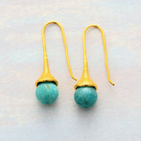 Boho Earrings, Dangle Earrings, Blue Lapis and Tiger Eye - Wild Rose Boho