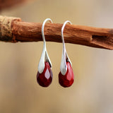 Boho Earrings, Dangle Earrings, Purple Amethyst and Red Jasper - Wild Rose Boho