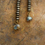Boho Earrings, Dangle Earrings, Blue Black Labradorite - Wild Rose Boho