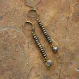 Boho Earrings, Dangle Earrings, Blue Black Labradorite - Wild Rose Boho