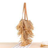 Boho Bag, Woven Straw Handbag, Rosalyn Tote - Wild Rose Boho