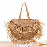 Boho Bag, Woven Straw Handbag, Rosalyn Tote - Wild Rose Boho