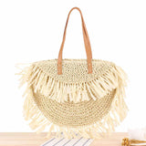 Boho Bag, Woven Straw Handbag, Rosalyn Tote - Wild Rose Boho