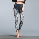 Boho Yoga Legging, Printed Tight, Black Octopus - Wild Rose Boho