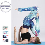 Boho Yoga Legging, Printed Tight, Blue Rose - Wild Rose Boho
