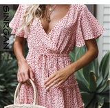 Mini Dress, Boho Dress, Vintage Dress, Pink Flower Child - Wild Rose Boho
