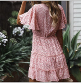 Mini Dress, Boho Dress, Vintage Dress, Pink Flower Child - Wild Rose Boho