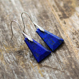 Boho Earrings, Dangle Earrings, Blue and Green Trapezoid - Wild Rose Boho