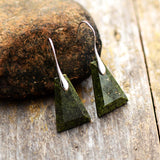 Boho Earrings, Dangle Earrings, Blue and Green Trapezoid - Wild Rose Boho
