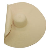Boho Hat, Sun Hat, Beach Hat, Extra Large Wide Brim, Straw Hat, Beige, White, Black and more 20 colors, (Soft, 26 cm) - Wild Rose Boho