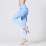 Boho Yoga Legging, Printed Tight, Blue Snow - Wild Rose Boho