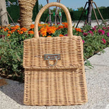 Boho Bag, Woven Straw Handbag, Vida Bag - Wild Rose Boho