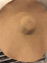 Boho Hat, Sun Hat, Beach Hat, Extra Large Wide Brim, Straw Hat, White, Brown and 4 colors (Soft, 25 cm) - Wild Rose Boho