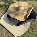 Boho Hat, Sun Hat, Beach Hat, Extra Large Wide Brim, Straw Hat, White, Brown and 4 colors (Soft, 25 cm) - Wild Rose Boho