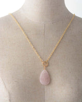 Boho Necklace, Lariat Rose Quartz