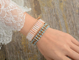 Boho Bracelet, Friendship Bracelet, Blue Amazoniteand Purple Jasper - Wild Rose Boho