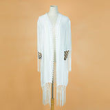 Boho Robe, Beach Robe, White Dream Catcher - Wild Rose Boho