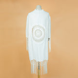 Boho Robe, Beach Robe, White Dream Catcher - Wild Rose Boho