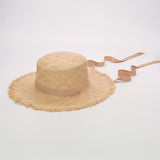 Boho Hat, Sun Hat, Beach Hat, Raffia Hat, Beige Holiday - Wild Rose Boho