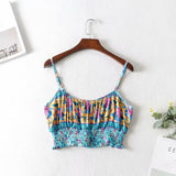 Boho 2 Piece Set, Matching Crop Top and Pant, Wild Floral Daisy Blue - Wild Rose Boho