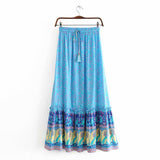 Boho Skirt, Maxi Skirt, Blue Peacock - Wild Rose Boho