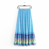 Boho Skirt, Maxi Skirt, Blue Peacock - Wild Rose Boho