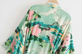 Boho Robe, Kimono Robe, Lily-Lotus in Green - Wild Rose Boho