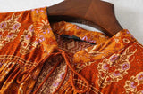 Mini Dress, Boho Dress, Sundress, Wild Floral in Indian Spice - Wild Rose Boho