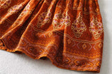 Mini Dress, Boho Dress, Sundress, Wild Floral in Indian Spice - Wild Rose Boho