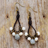 Boho Earrings, Dangle Earrings, Black Bohemian Peal - Wild Rose Boho