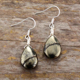 Boho Earrings, Dangle Earrings, Black Pyrite - Wild Rose Boho