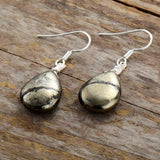Boho Earrings, Dangle Earrings, Black Pyrite - Wild Rose Boho