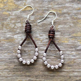 Boho Earrings, Dangle Earrings, Silver Bohemian Peal - Wild Rose Boho