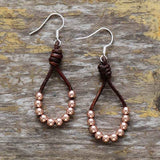 Boho Earrings, Dangle Earrings, Silver Bohemian Peal - Wild Rose Boho