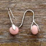 Boho Earrings, Dangle Earrings, Pink Opal and Jaspers - Wild Rose Boho