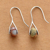 Boho Earrings, Dangle Earrings, Pink Opal and Jaspers - Wild Rose Boho