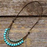 Boho Necklace, Blue Agate, Jasper and Seeds - Wild Rose Boho