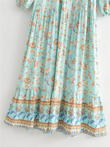 Maxi Dress, Boho Dress, Gown, Vacation in River Blue - Wild Rose Boho