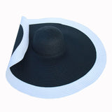 Boho Hat, Sun Hat, Beach Hat, Extra Large Wide Brim, Straw Hat, Beige, White, Black and more 20 colors, (Soft, 26 cm) - Wild Rose Boho