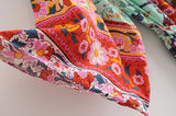 Boho Robe, Kimono Robe, Peony Green Red - Wild Rose Boho