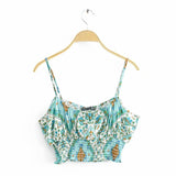 Boho 2 Piece Set, Matching Crop Top and Palazzo Pant, Wild Boho Square Mint - Wild Rose Boho