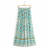 Boho 2 Piece Set, Matching Crop Top and Palazzo Pant, Wild Boho Square Mint - Wild Rose Boho