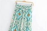 Boho 2 Piece Set, Matching Crop Top and Palazzo Pant, Wild Boho Square Mint - Wild Rose Boho