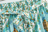 Boho 2 Piece Set, Matching Crop Top and Palazzo Pant, Wild Boho Square Mint - Wild Rose Boho